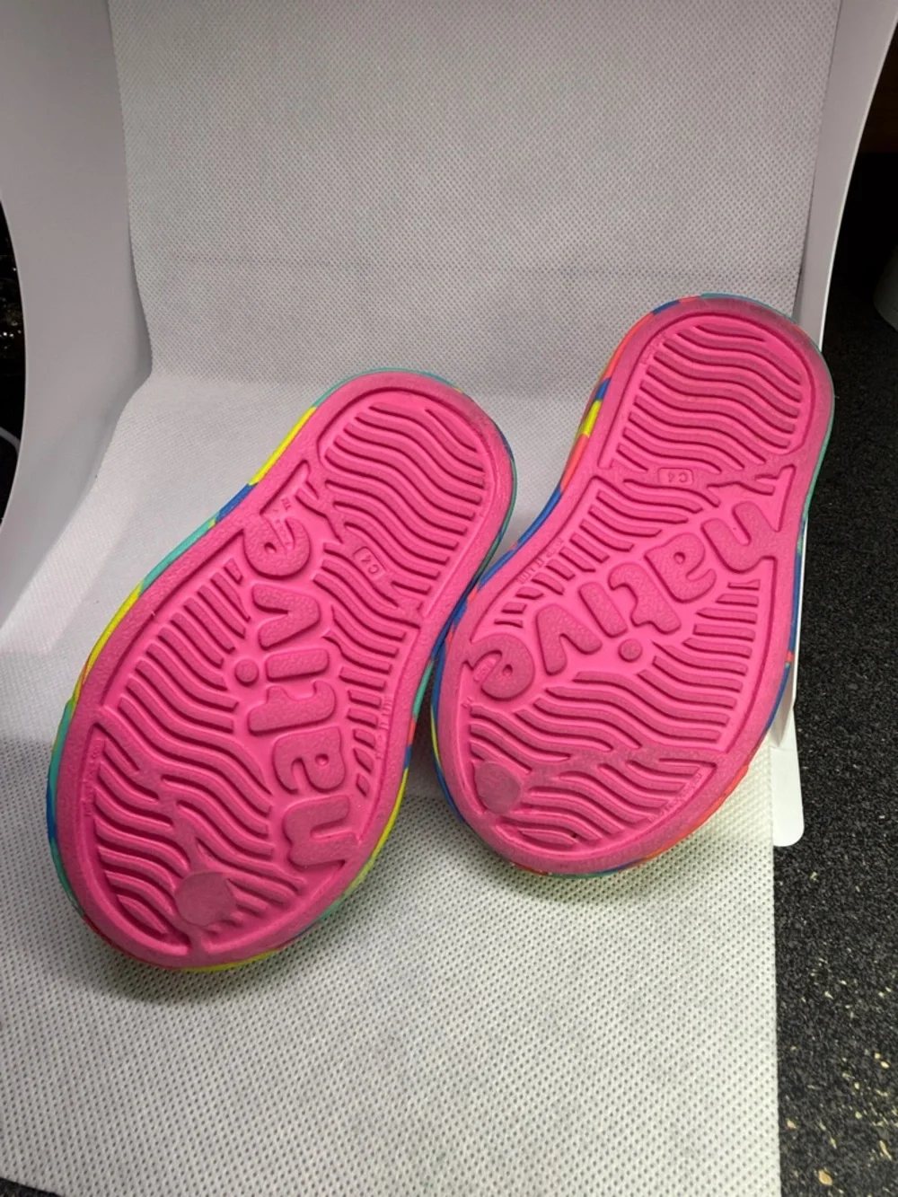 Native Slip-On Water Shoes Hot Pink Multicolor Toe and Trim Toddler Size C 4